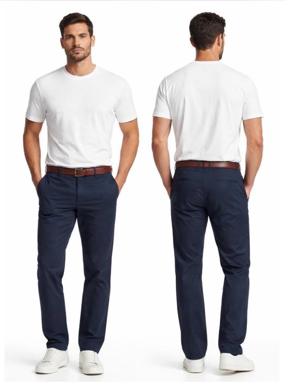 Chaps Golf Stretch Navy‎ Blue Pants Mens 32x30 Flat Front Performance Trousers